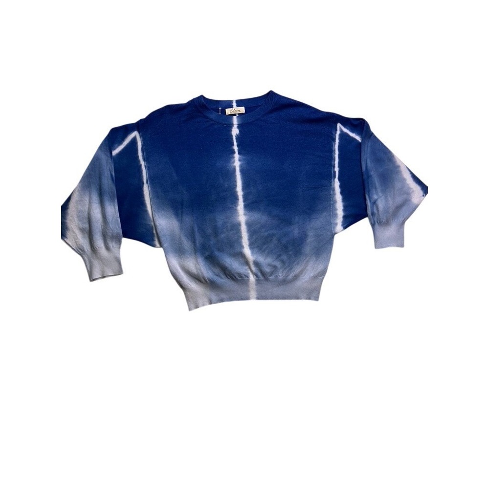 Elan Sweater Womens‎ O/S Blue Ombre Tie Dye Batwing Dolman Knit SW10456